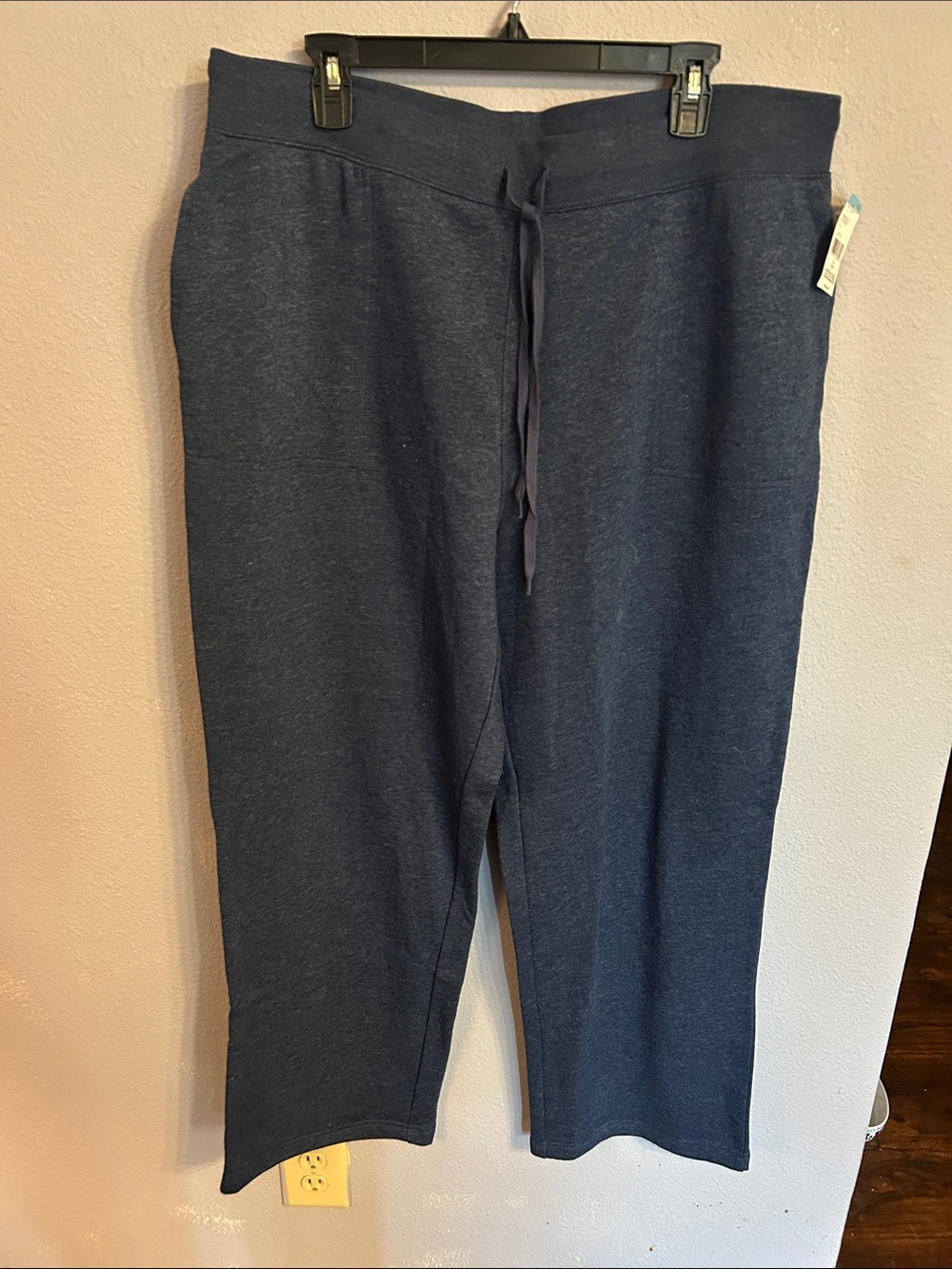 Laura Scott Women Midnight Heather Blue Fleece  Drawstring Lounge Pants Size 1X